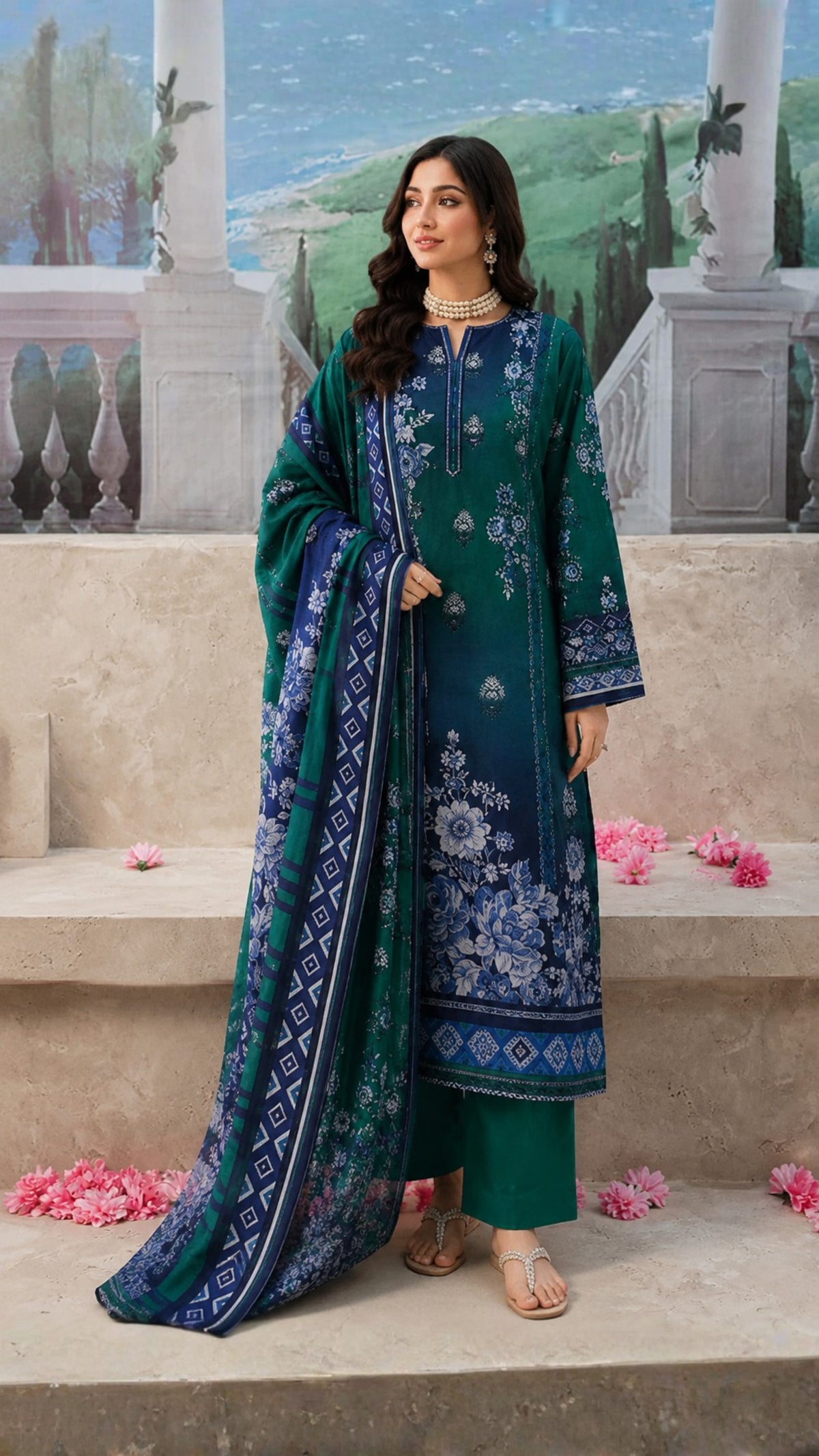 Bana Dora Premium Linen – 3PC Suit BD-L-5003