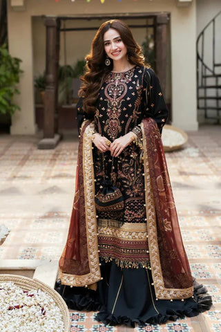 3PC Unstitched Festive Embroidered Suit