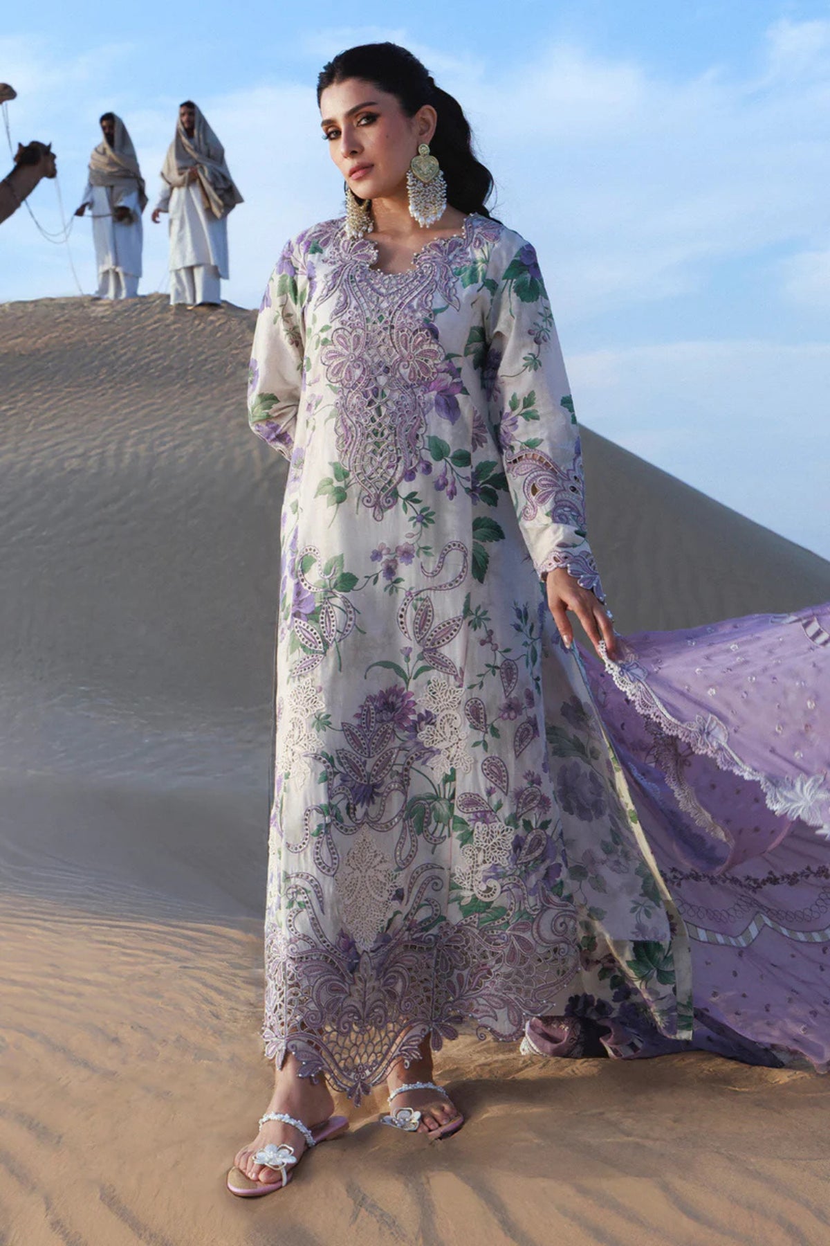 3PC Unstitched Festive Embroidered Suit