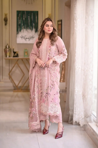 3PC Unstitched Festive Embroidered Suit