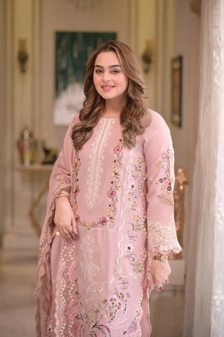 3PC Unstitched Festive Embroidered Suit
