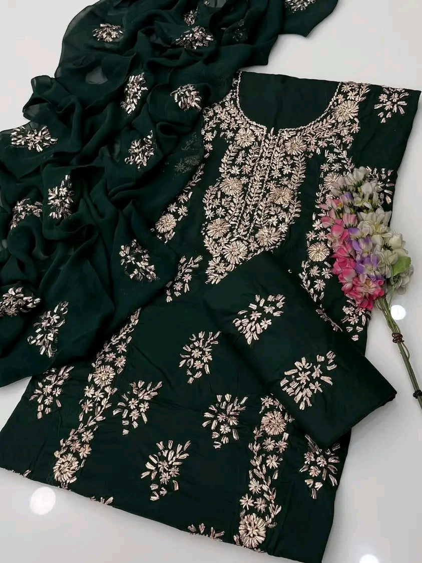 Elegant Gotta Embroidered Lawn 3PC