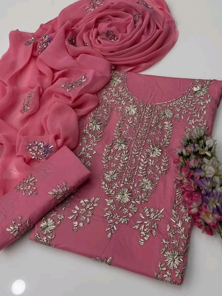 Elegant Gotta Embroidered Lawn 3PC