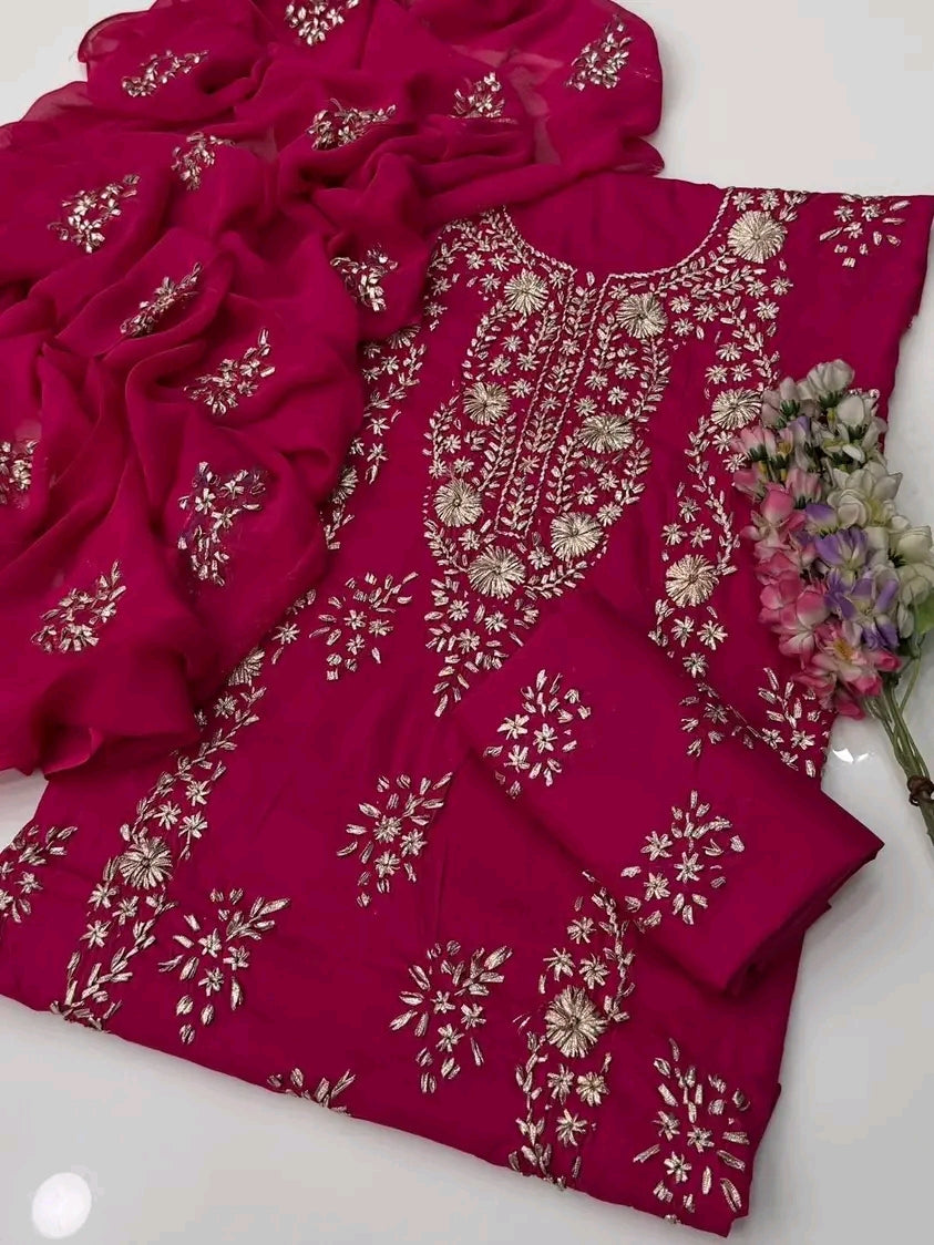 Elegant Gotta Embroidered Lawn 3PC
