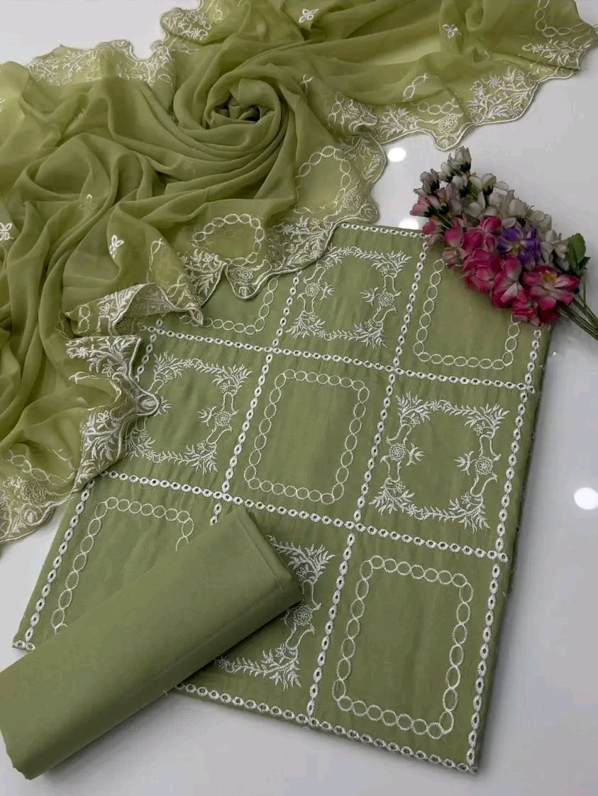 Graceful Embroidered Lawn 3PC