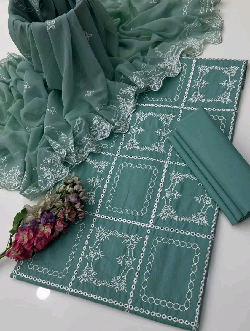 Graceful Embroidered Lawn 3PC
