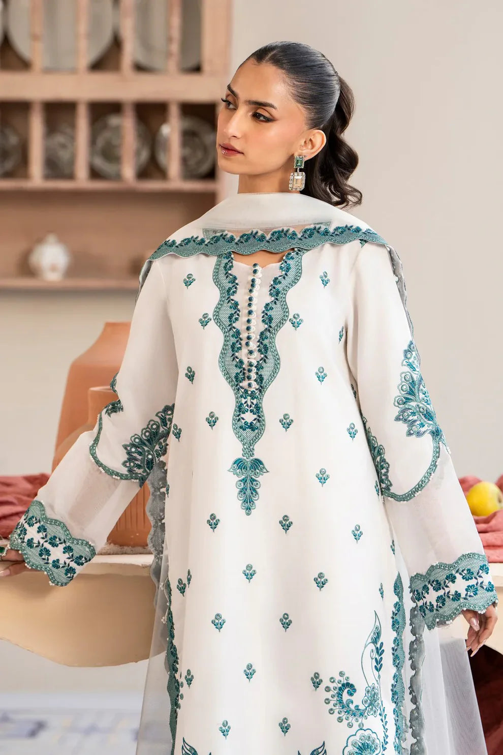 3PC Unstitched Festive Embroidered Suit