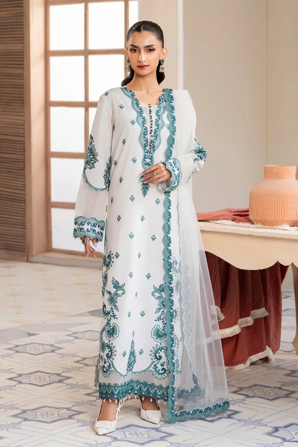 3PC Unstitched Festive Embroidered Suit