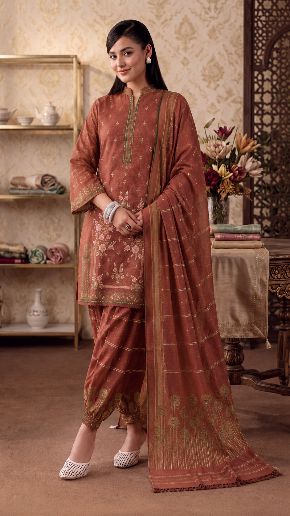 Bana Dora Premium Lawn – Embroidered 3PC Suit BD-5001