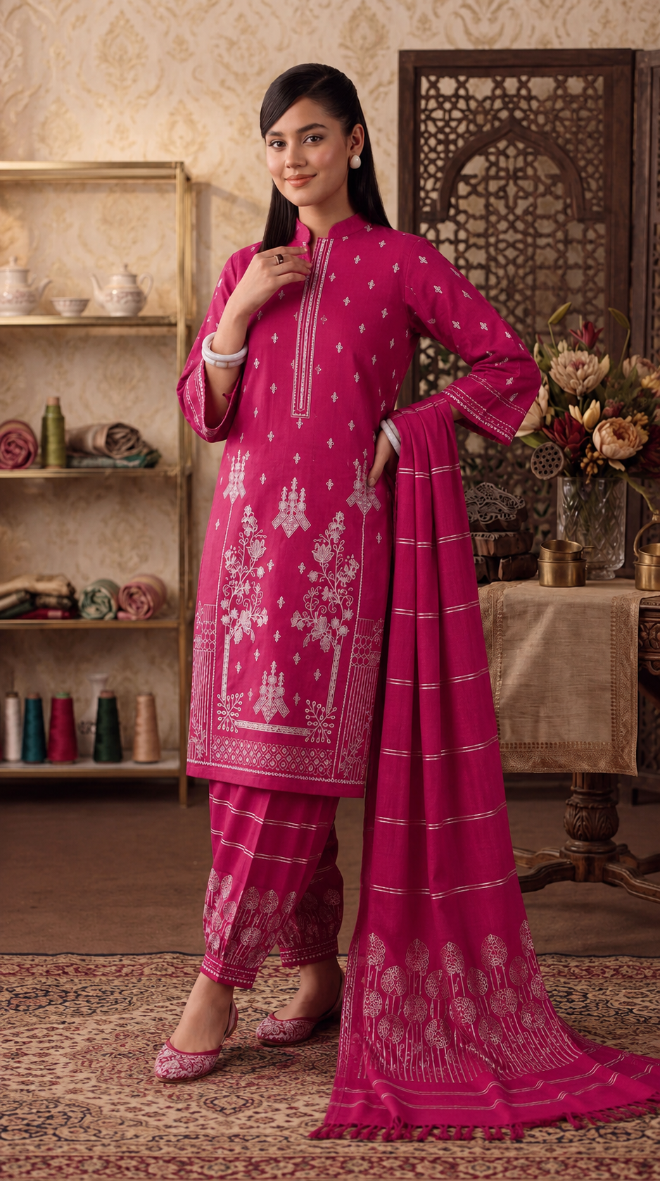 Bana Dora Premium Lawn – Embroidered 3PC Suit BD-5006