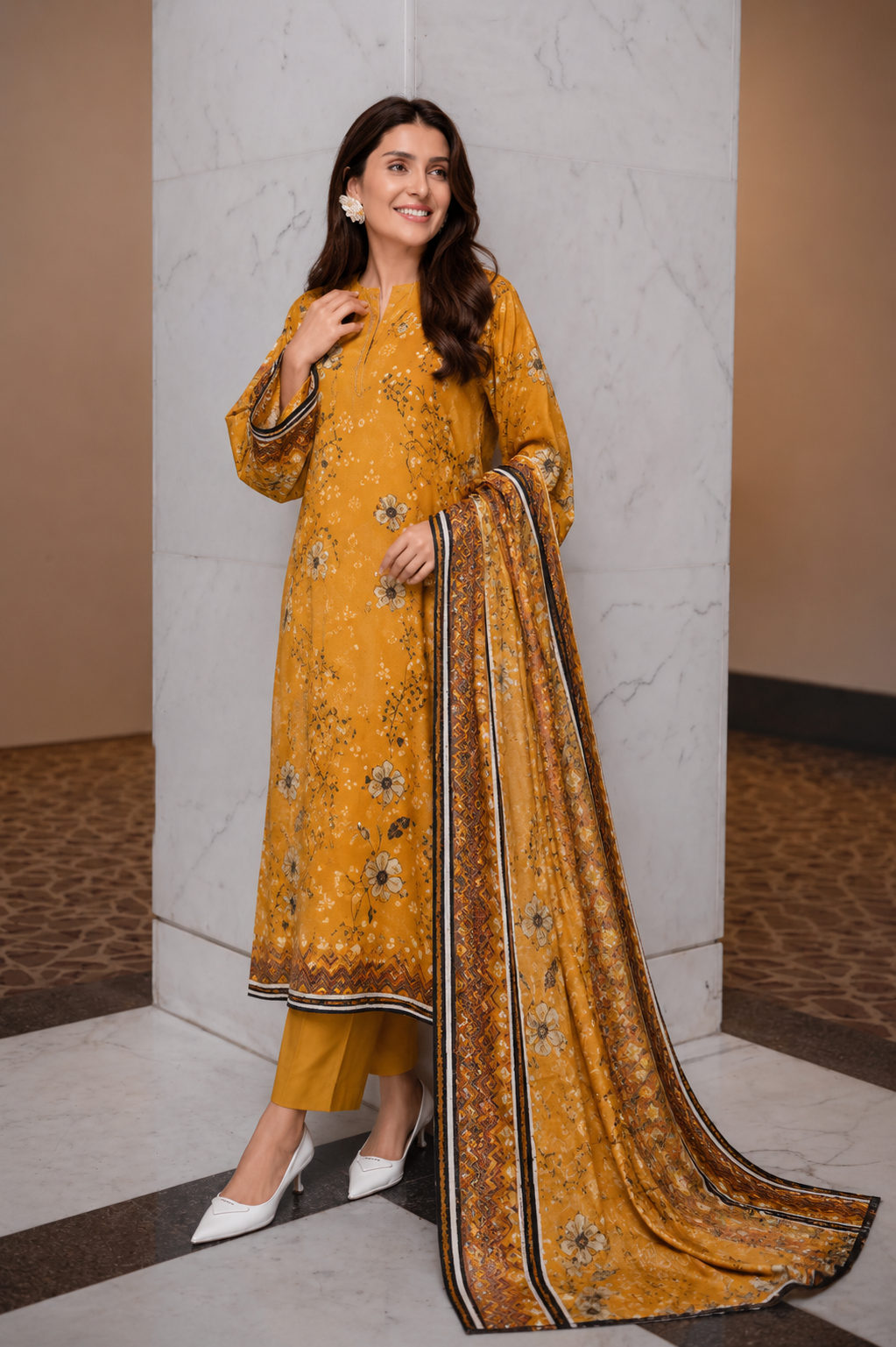 Bana Dora Premium Linen – 3PC Suit BD-L-5007