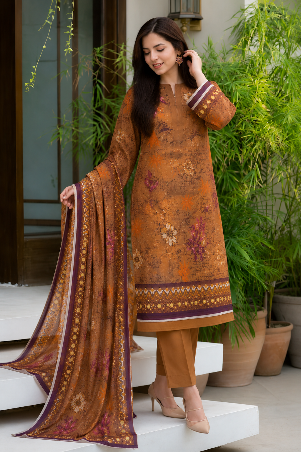Bana Dora Premium Linen – 3PC Suit BD-L-5009