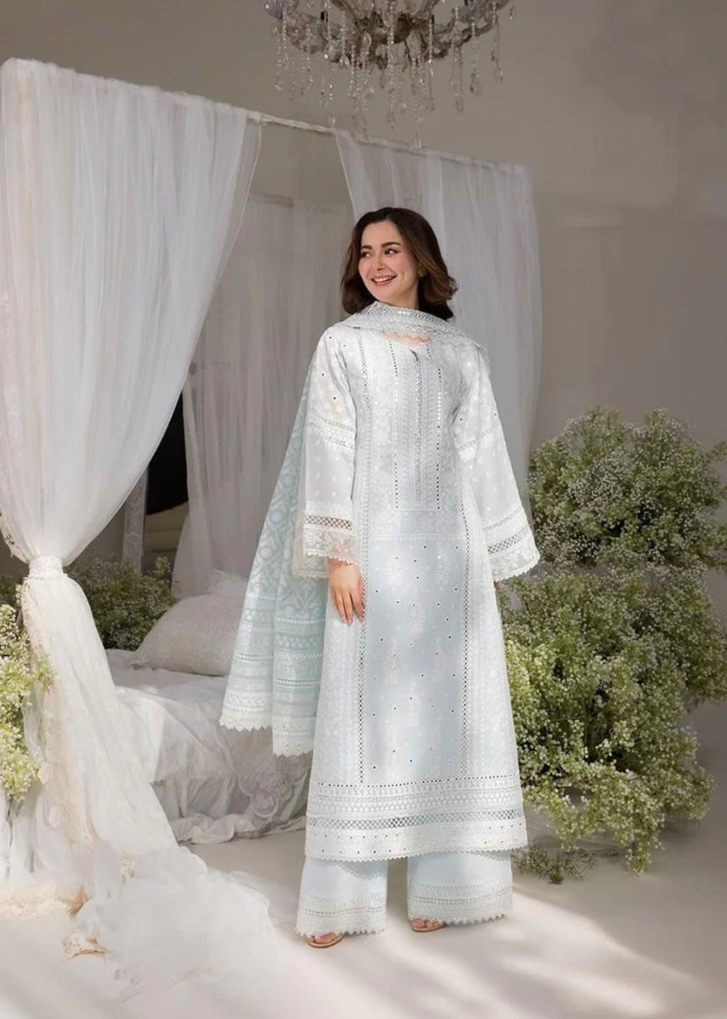 Premium Fancy Embroidery Lawn 3pc