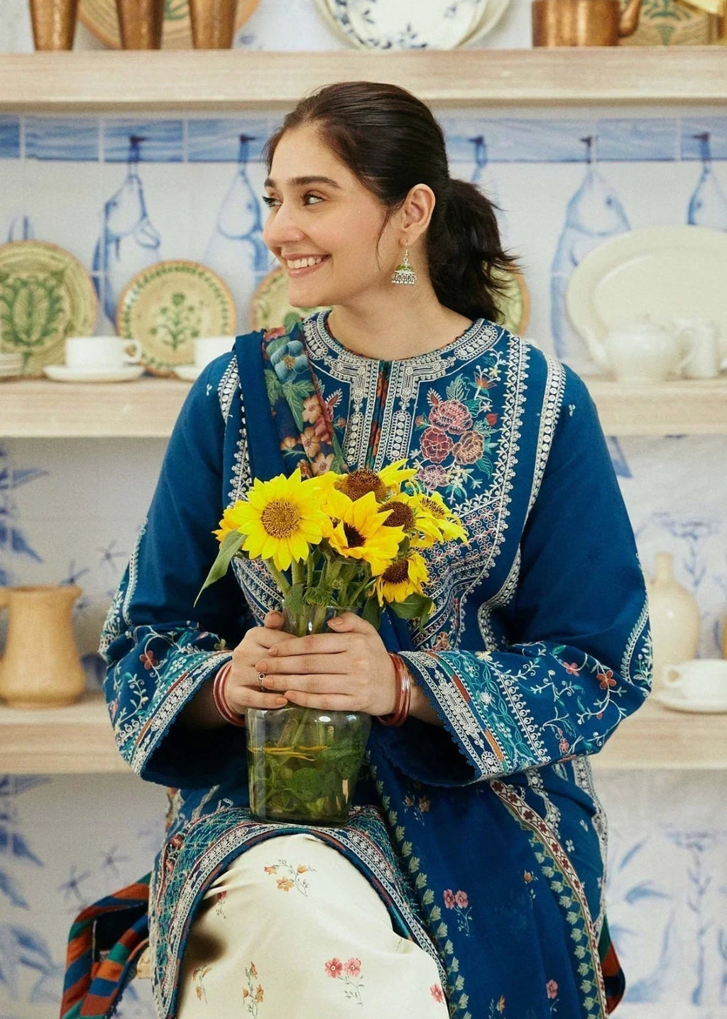 Premium Fancy Embroidery Lawn 3pc