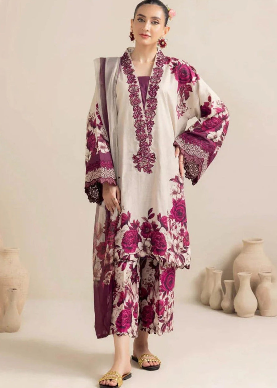 Premium Fancy Embroidery Lawn 3pc