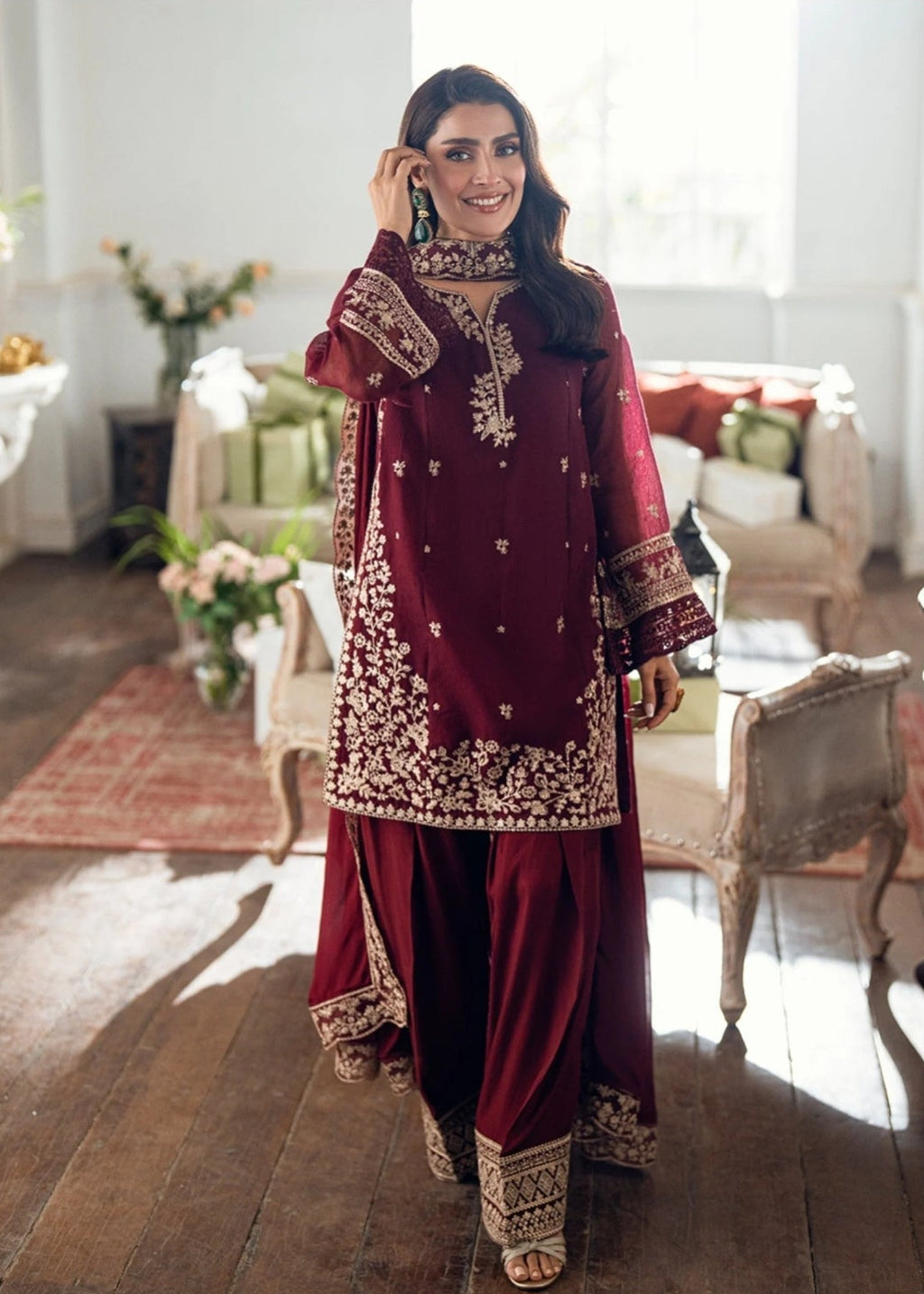 Premium Fancy Embroidery Lawn 3pc