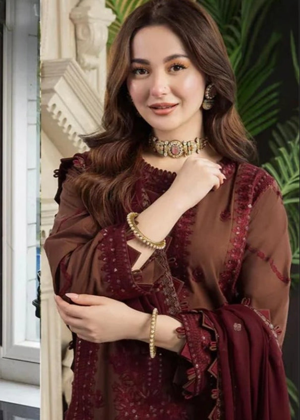 Premium Fancy Embroidery Lawn 3pc