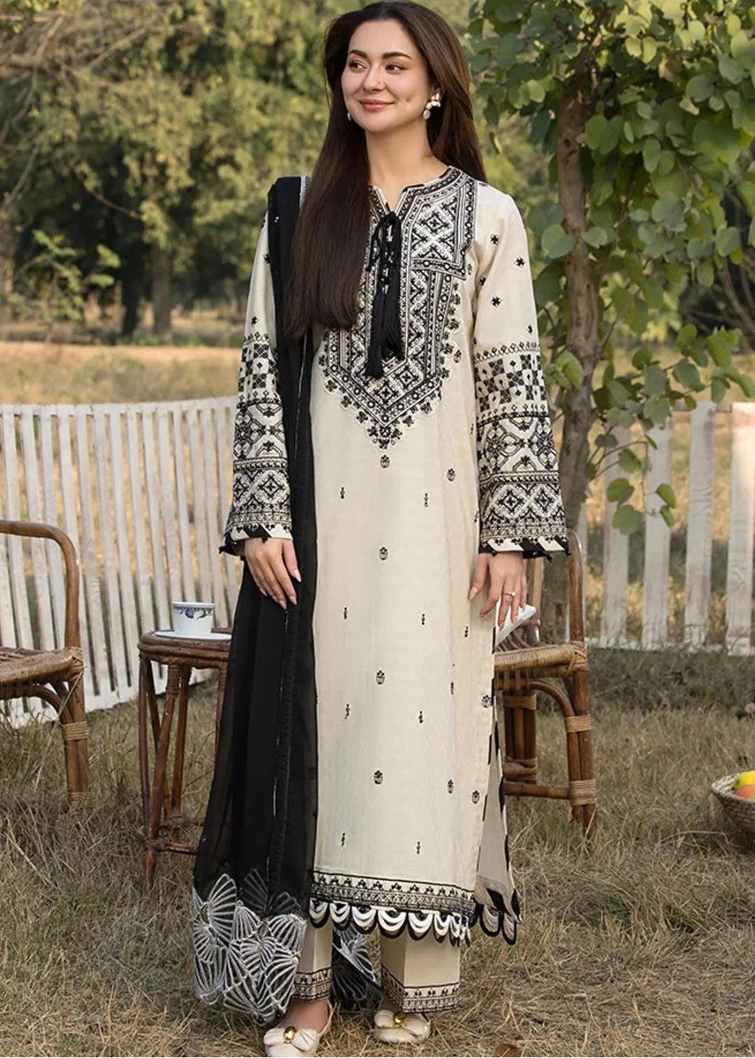 Premium Fancy Embroidery Lawn 3pc