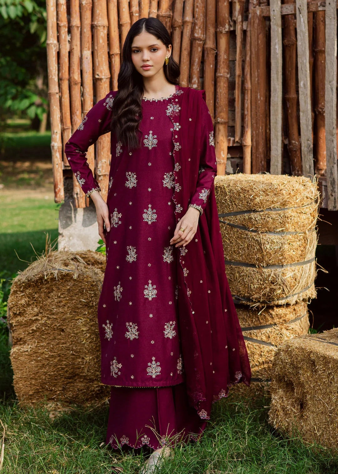 Premium Fancy Embroidery Lawn 3pc