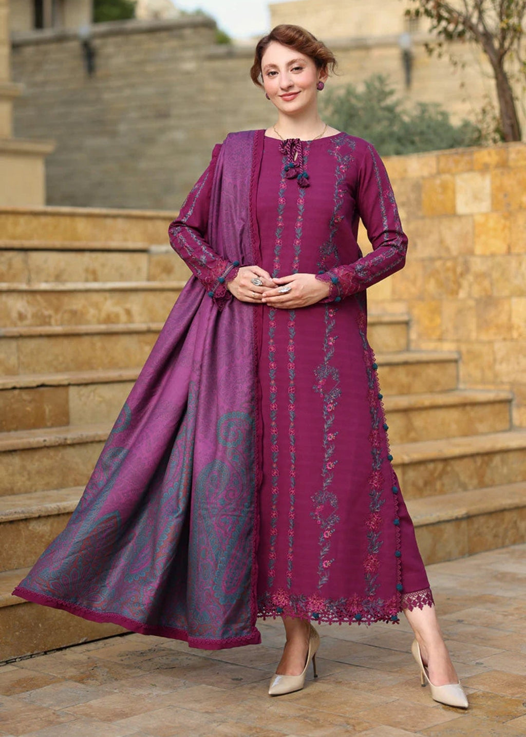 Premium Fancy Embroidery Lawn 3pc