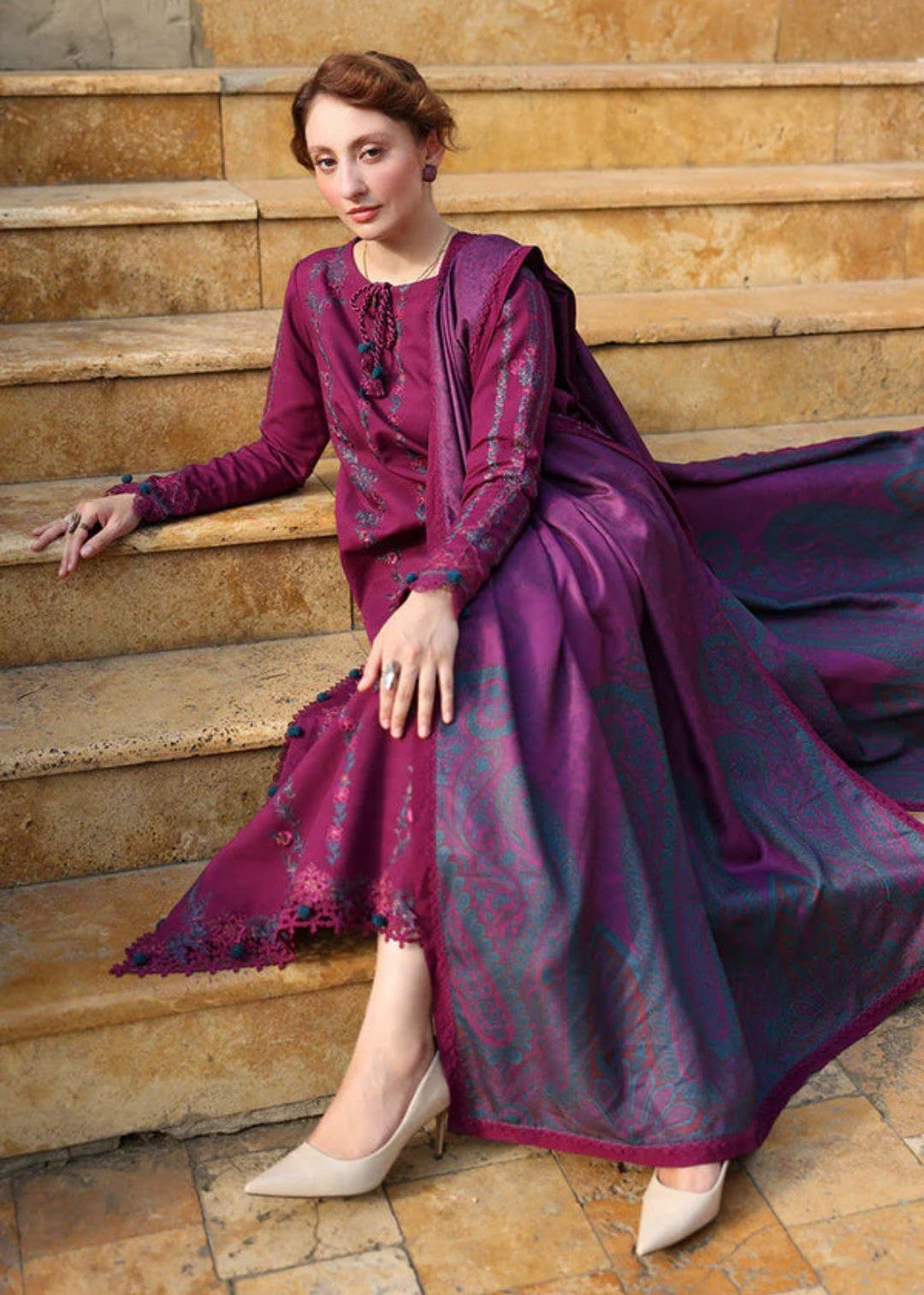 Premium Fancy Embroidery Lawn 3pc