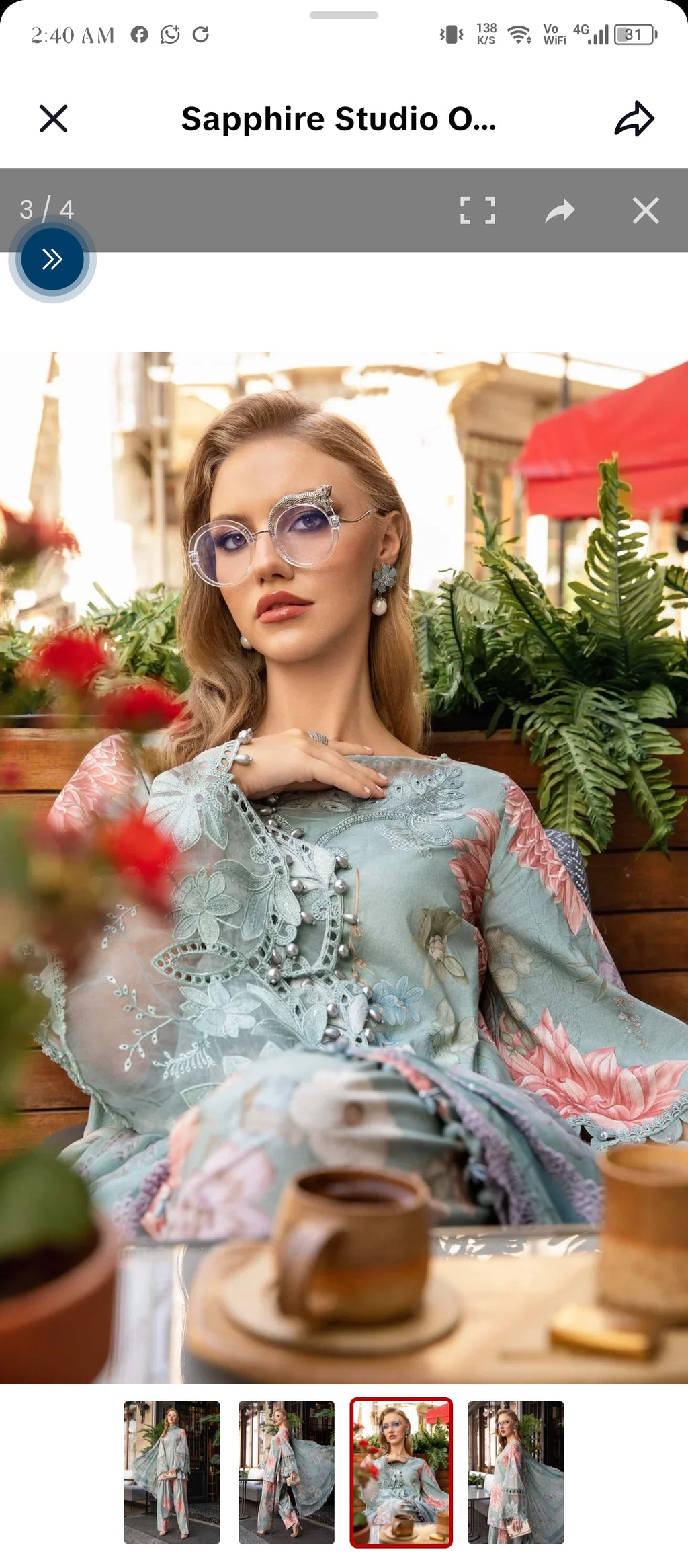 Premium Fancy Embroidery Lawn 3pc