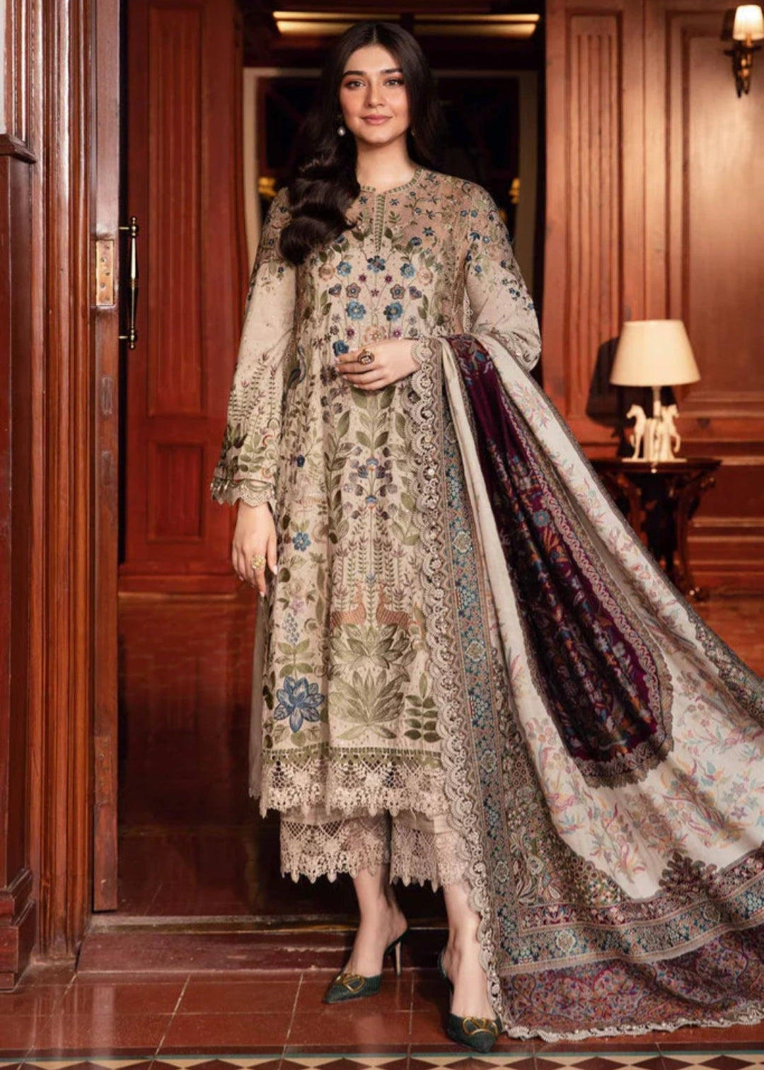 Premium Fancy Embroidery Lawn 3pc