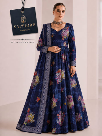Bana Dora Premium Lawn – Sapphire 3PC Suit SL-5001