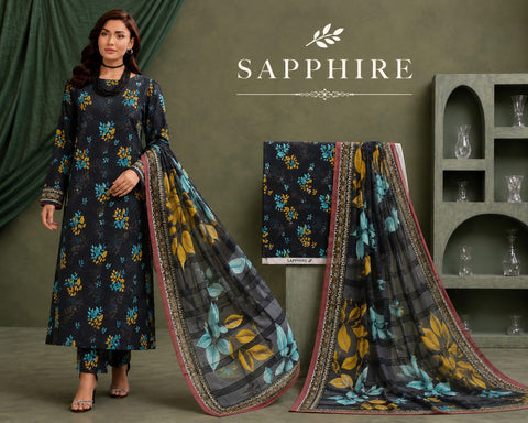 Bana Dora Premium Lawn – Sapphire 3PC Suit SLBD-5001