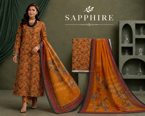 Bana Dora Premium Lawn – Sapphire 3PC Suit SLBD-5004