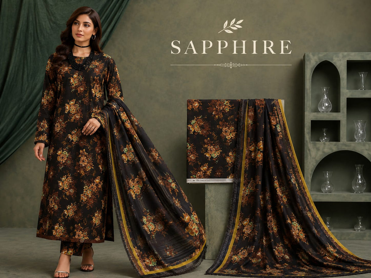 Bana Dora Premium Lawn – Sapphire 3PC Suit SLBD-5007