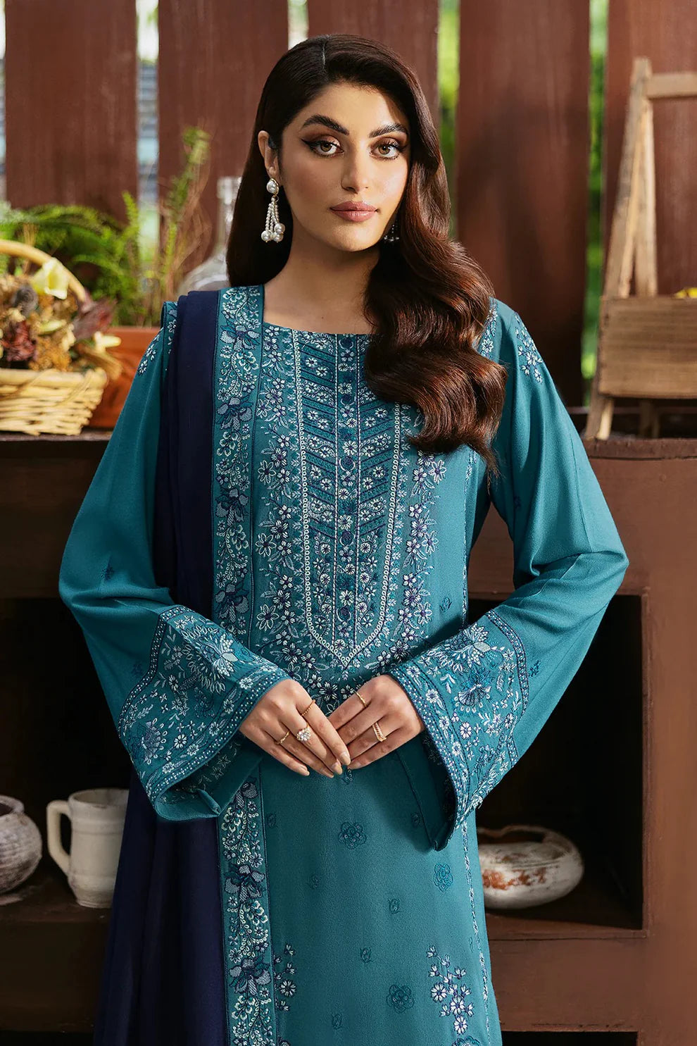 3PC Unstitched Festive Embroidered Suit