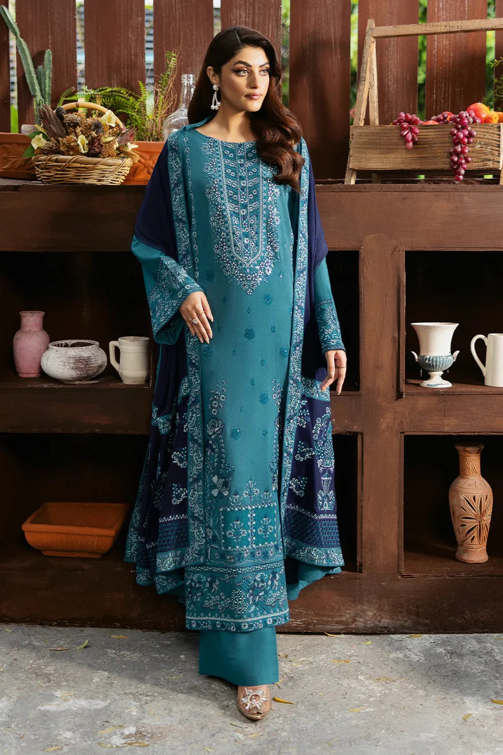 3PC Unstitched Festive Embroidered Suit