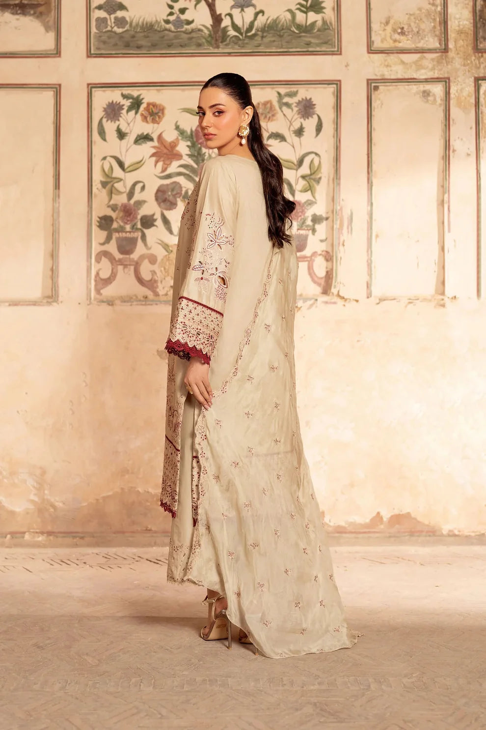 3PC Unstitched Festive Embroidered Suit
