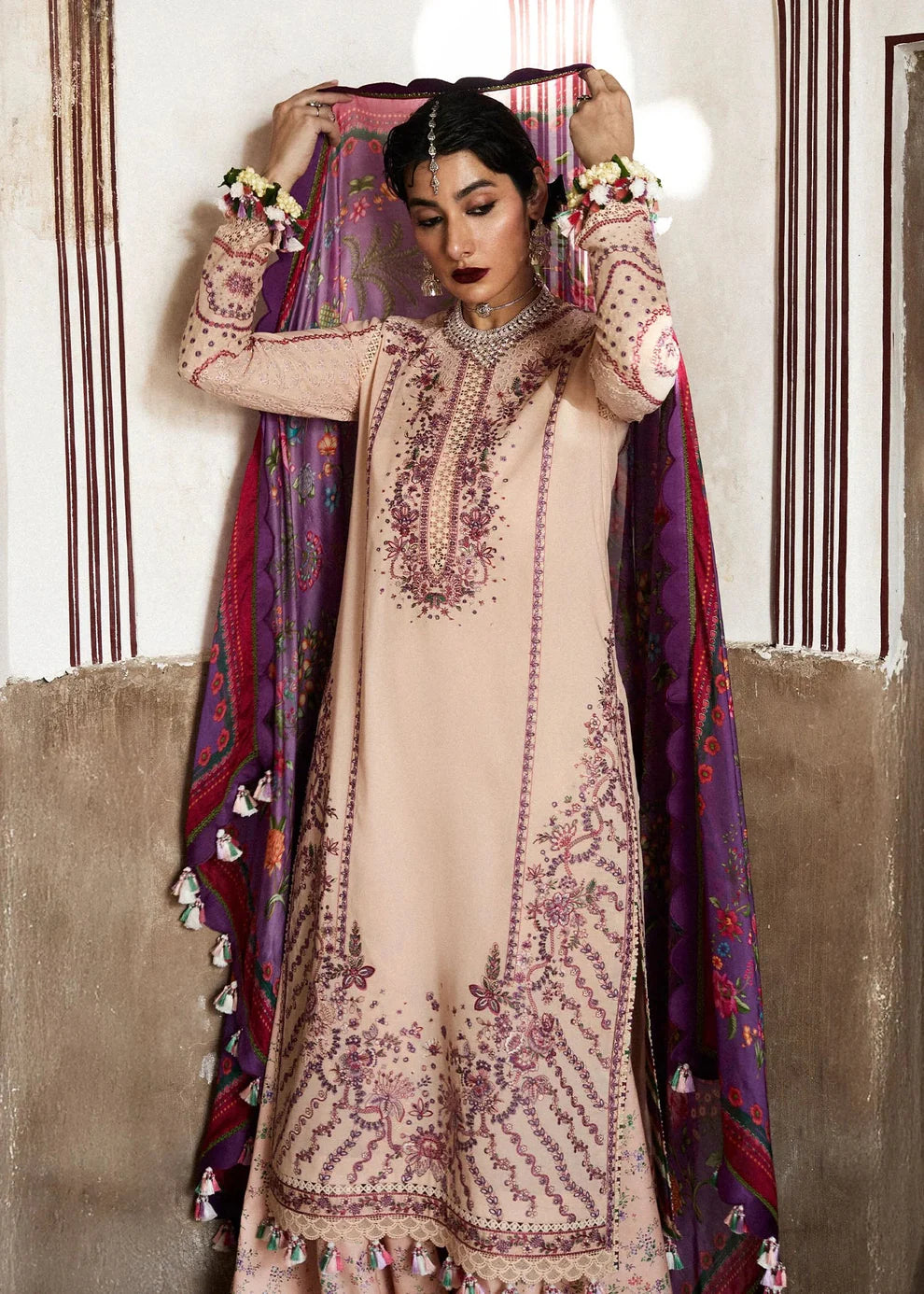 3PC Unstitched Festive Embroidered Suit
