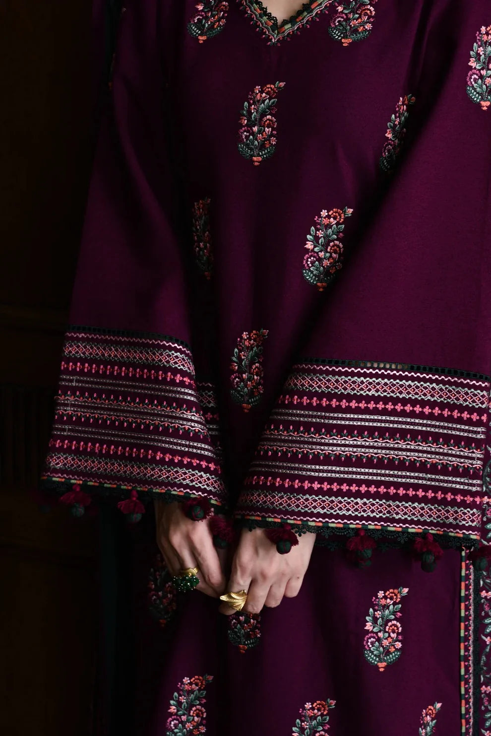 3PC Unstitched Festive Embroidered Suit