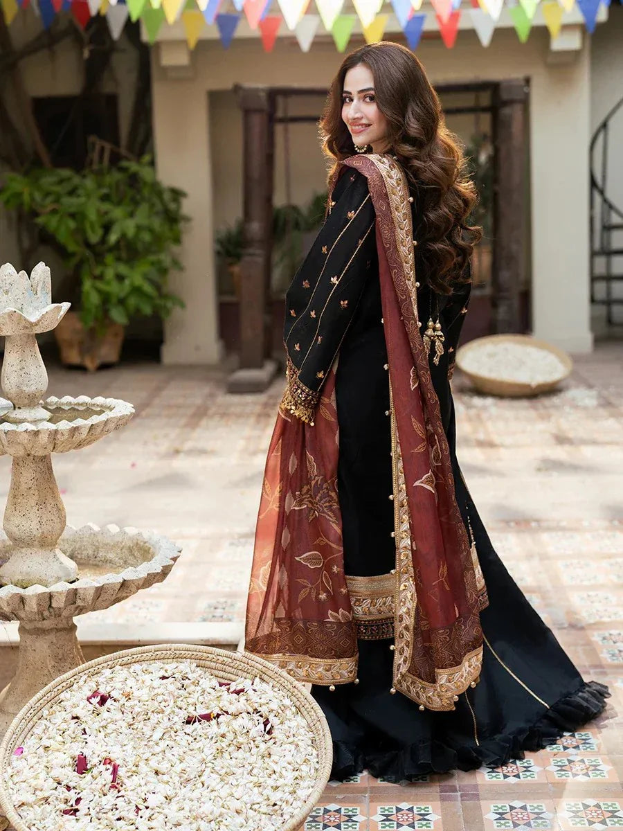 3PC Unstitched Festive Embroidered Suit